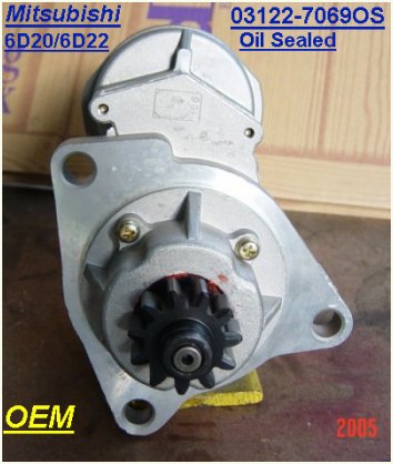 Стартер Mitsubishi 6D20 6D22, 03122-7069OS